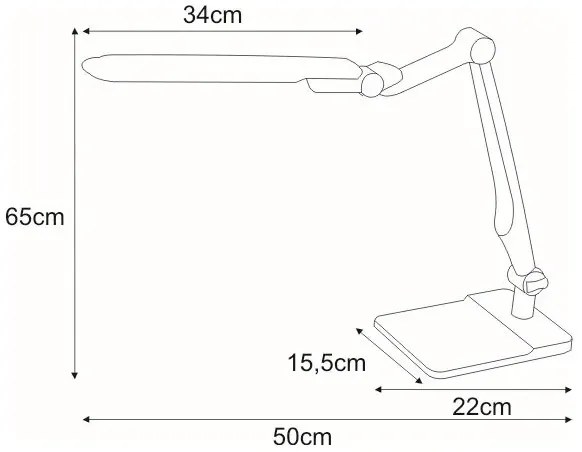 Srebrna lampka do biurka LED ściemniana S265 R3-S16