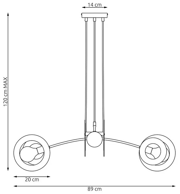 Biała regulowana lampa wisząca - D156 R3-S18