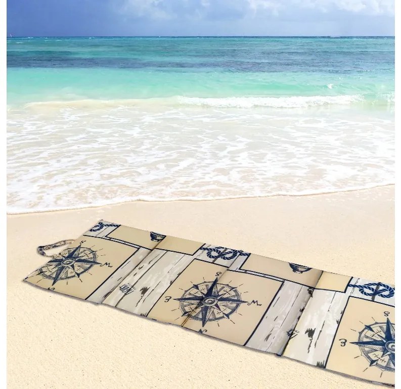 Leżak plażowy MARINE 137x49 cm, beżowy