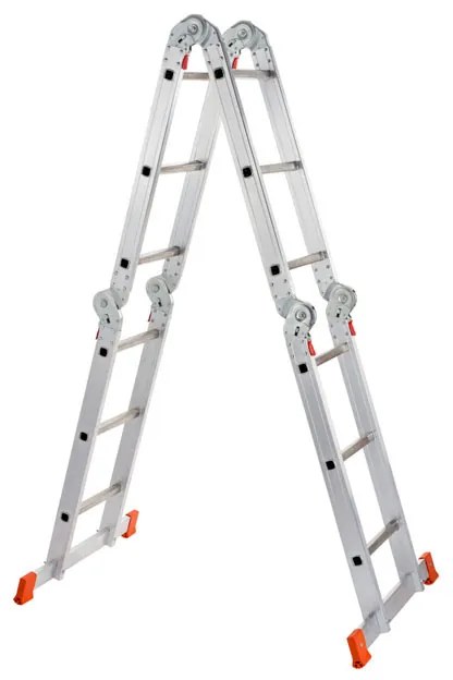 Aluminiowa uniwersalna drabina przegubowa, 4x3 szczeble, długość 3,565 m