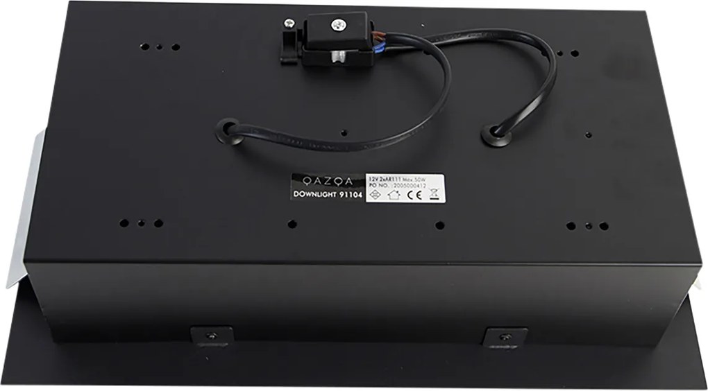 Zestaw 6 wpuszczanych reflektorów czarnych AR111 regulowanych 2-światłowych - Oneon