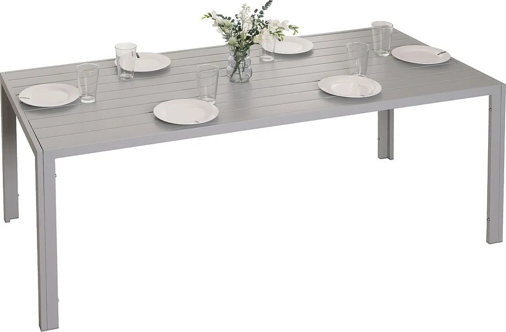 Aluminiowy stół do jadalni MCW-N40,  jasnoszary