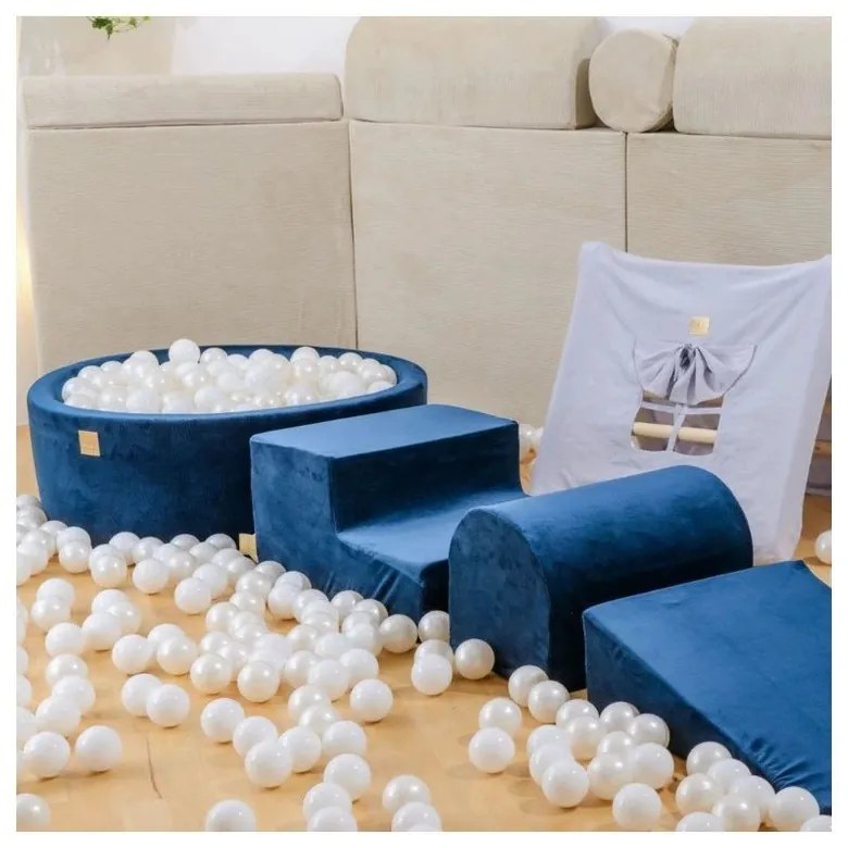 Różowy aksamitny piankowy plac zabaw 4 szt. wysokość 30 cm 225x90 cm Montessori – Meowbaby