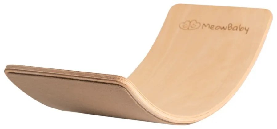 Beżowo-naturalna deska do balansowania z litego drewna sosnowego 80x30x18 cm Montessori – Meowbaby