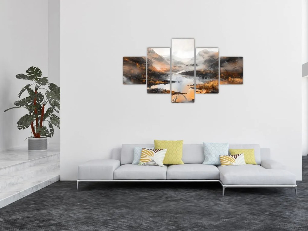 Obraz - Malowanie górskich krajobrazów (125x70 cm)