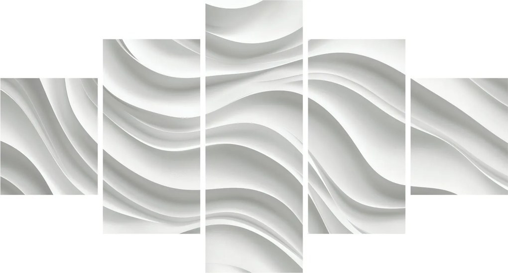 Obraz - 3D białe fale (125x70 cm)
