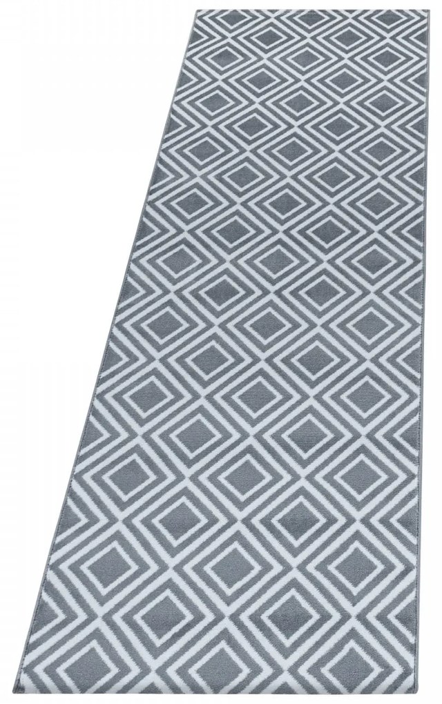 Dywan nowoczesny Costa romby szary 80 cm x 250 cm