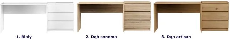 Nowoczesny komplet mebli biurko + komoda dąb artisan M6-M25