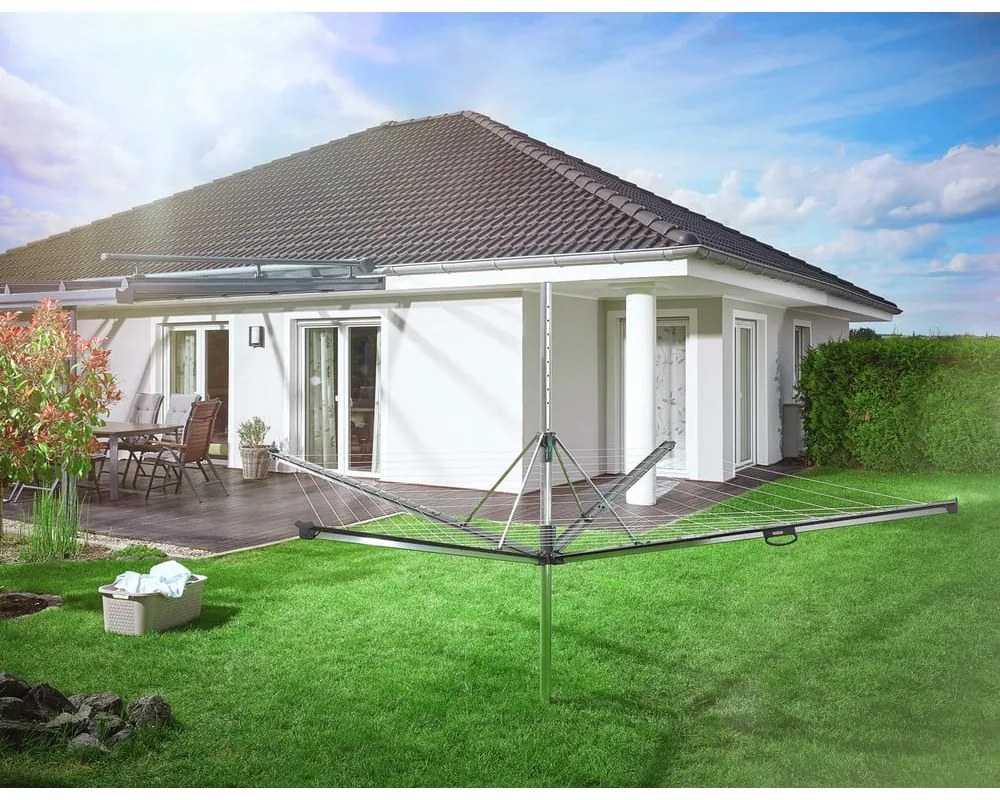 Ogrodowa suszarka na pranie w kolorze srebra 50 m Linomatic 500 Plus – LEIFHEIT