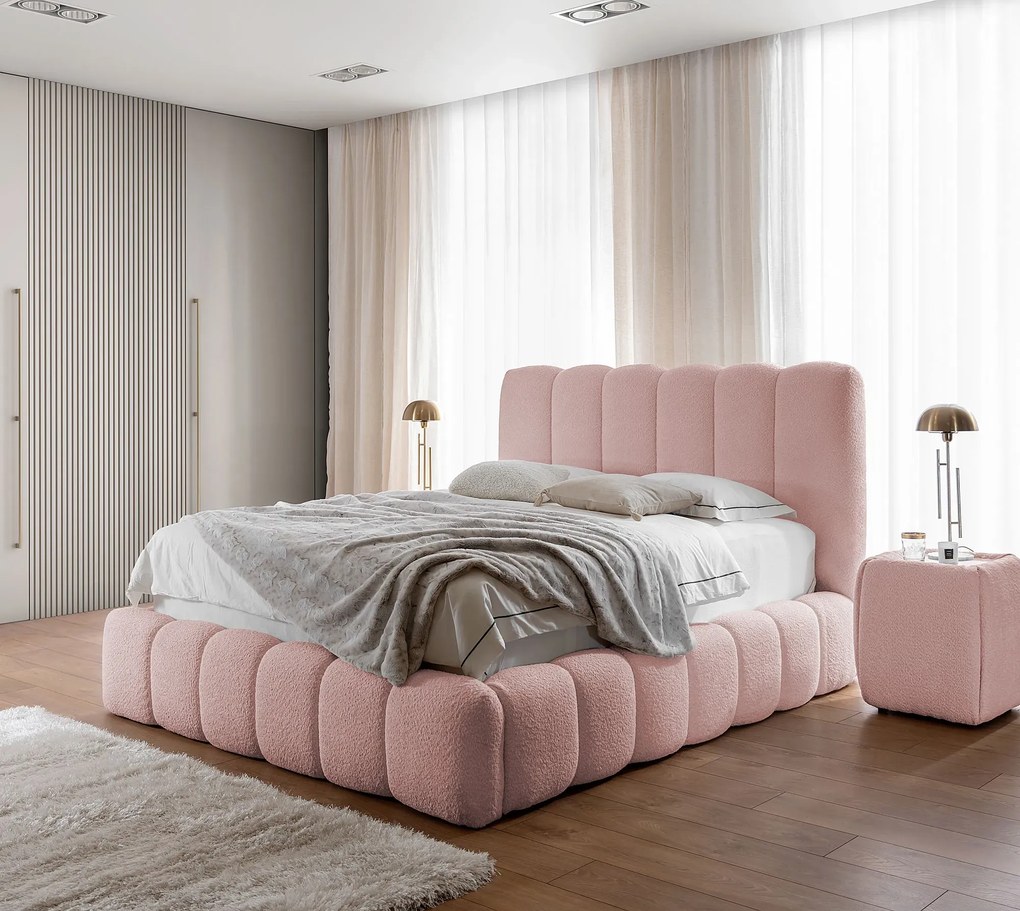 Różowe łóżko chmurka z pojemnikiem 5 rozmiarów C3-K51