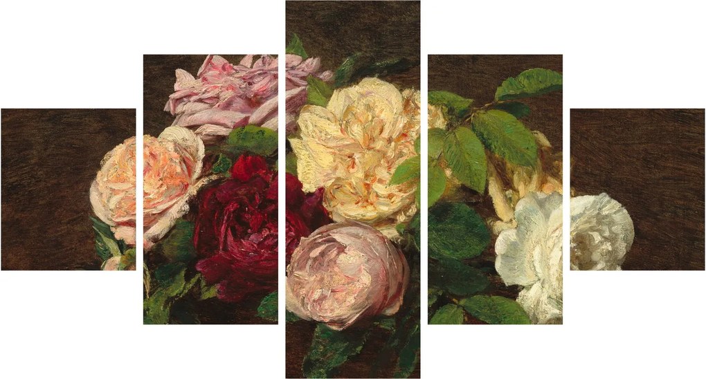 Obraz - Henri Fantin-Latour, Roses de Nice on a Table, reprodukcje (125x70 cm)