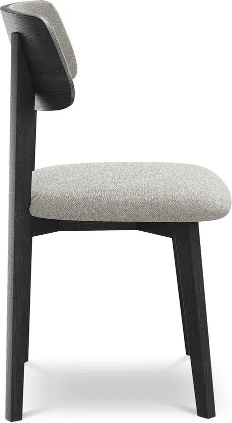 Jasnoszare krzesło z litego drewna Niu – Makamii