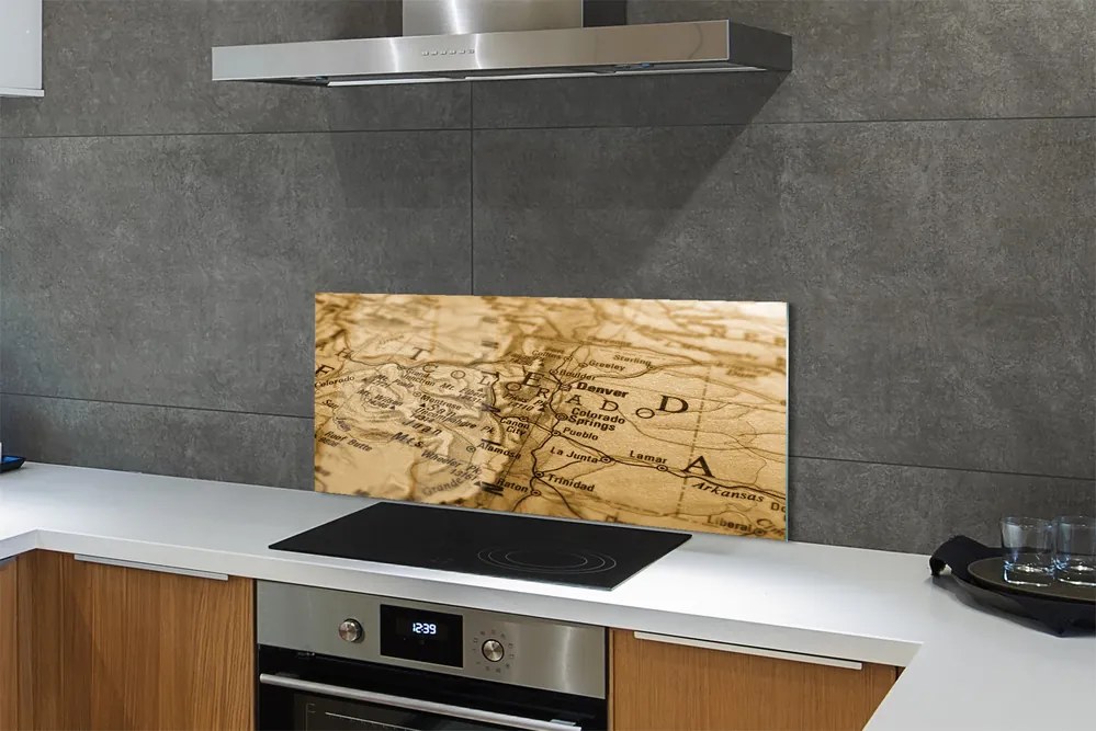 Szkło Ozdobne do Kuchni Antyczna Mapa Podróżnika