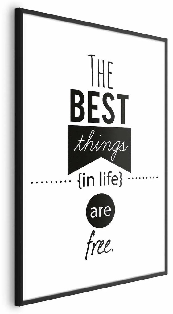 Plakat Best things in life 60x90 cm z ramą czarną z marginesem ARTGEIST B