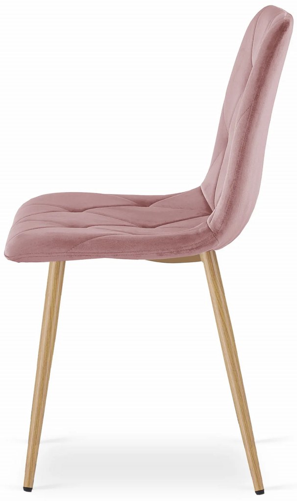 Różowe krzesło do kuchni LIBRA aksamitne
