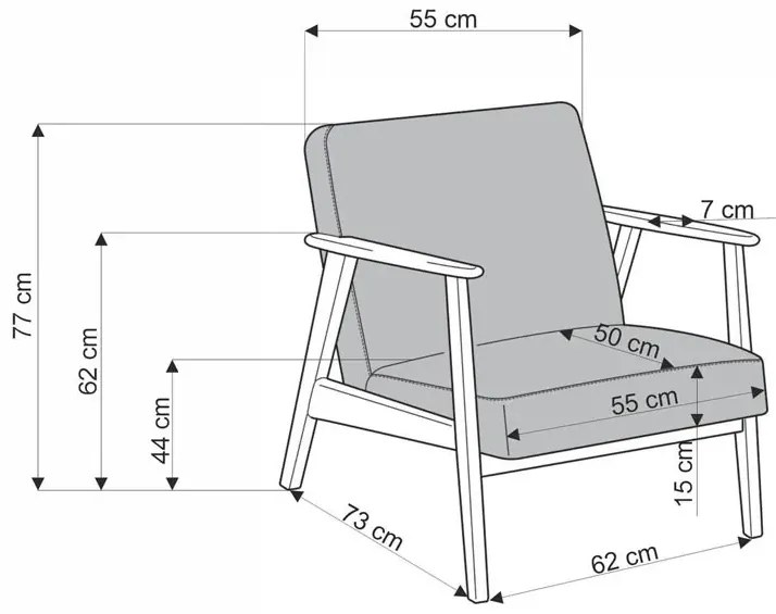 Beżowy tapicerowany fotel lisek - Conti 3X