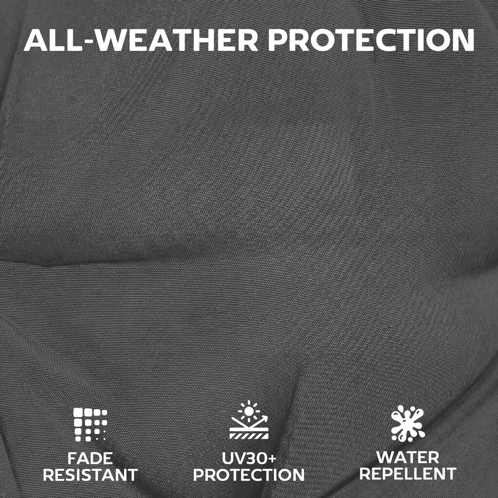 Outsunny 4-częściowy zestaw poduszek wodoodporny, antypoślizgowy, z paskami, na taras i ogród, 111,5 x 53 x 8 cm, ciemnoszary | Aosom PL