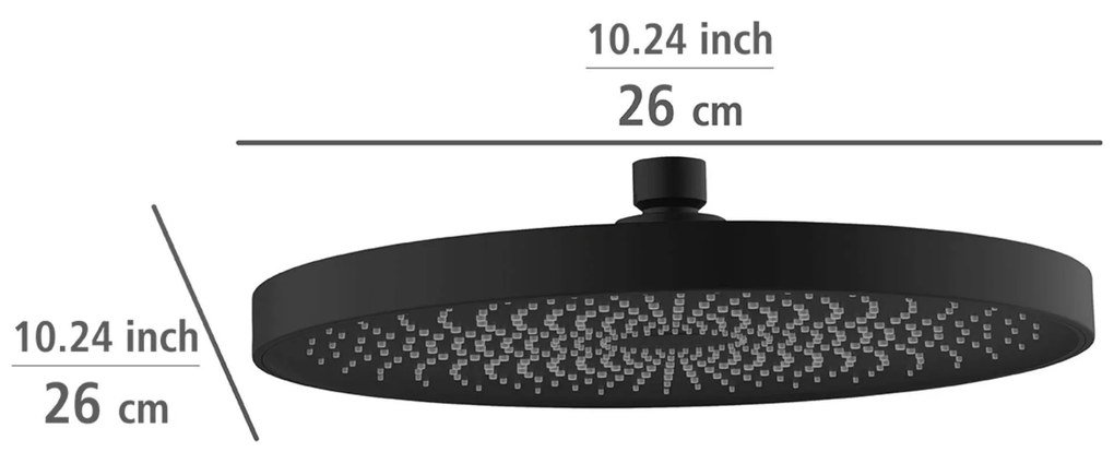 Deszczownica sufitowa okrągła SOFTWATER, Ø 26 cm, WENKO