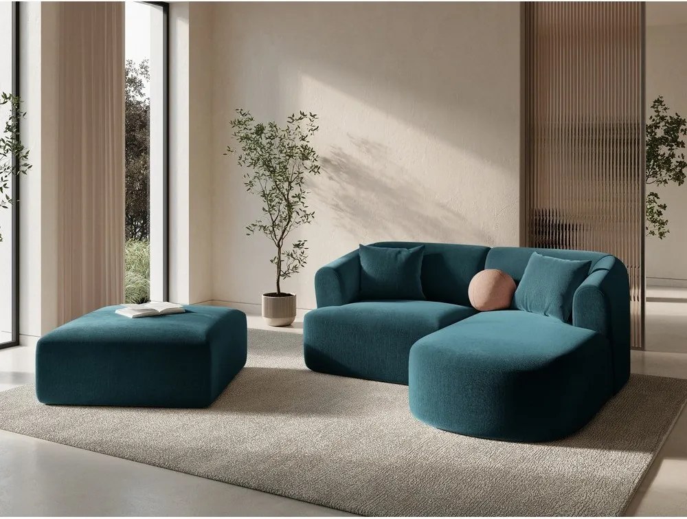 Morski aksamitny podnóżek Campi – Cosmopolitan Design