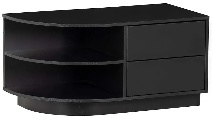 Czarna modułowa szafka pod TV z litego drewna sosnowego 78x40 cm Finca – WOOOD