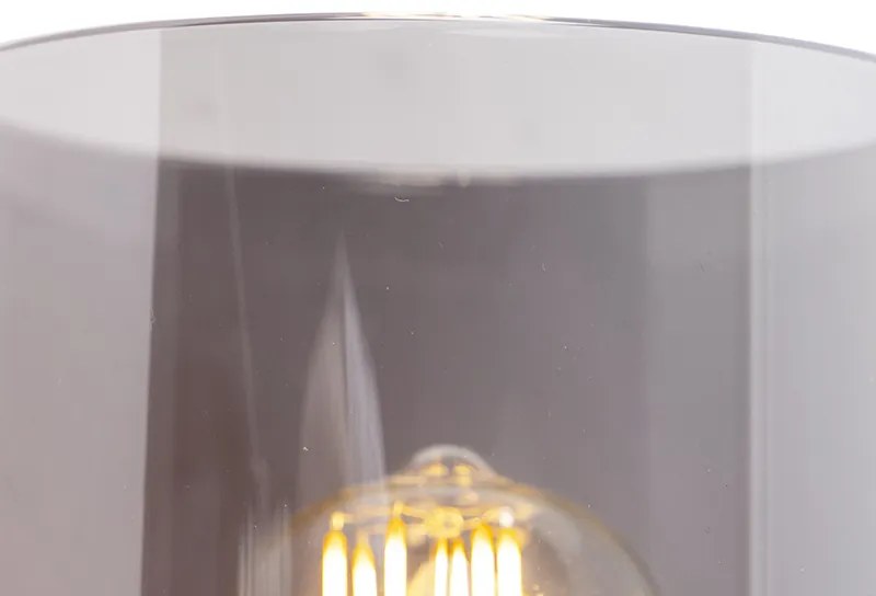 Designerska lampa ścienna czarna z dymionym szkłem - DomeDesignerski Oswietlenie wewnetrzne