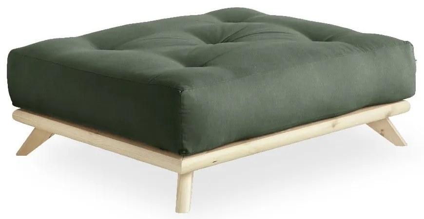Podnóżek z zielonym obiciem Karup Design Senza Natural/Olive Green
