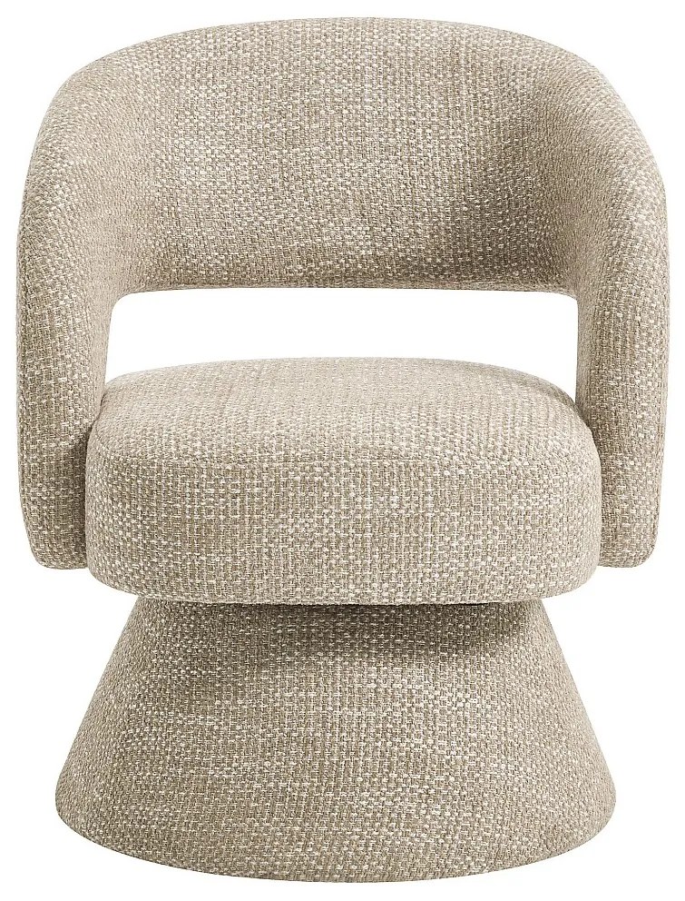 Fotel obrotowy z teksturowanej beżowej tkaniny NAROLIA marki Maison Céphy