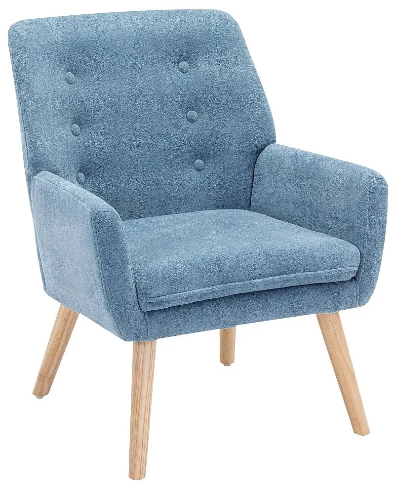 Fotel tapicerowany niebieski - OSIMO