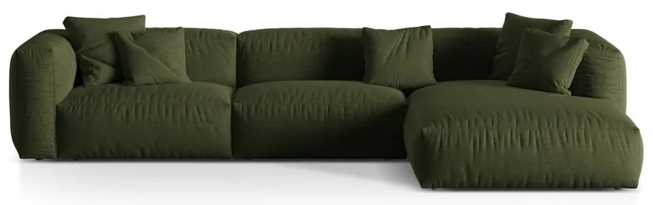 Zielony narożnik modułowy (prawostronny) Martina – Micadoni Home
