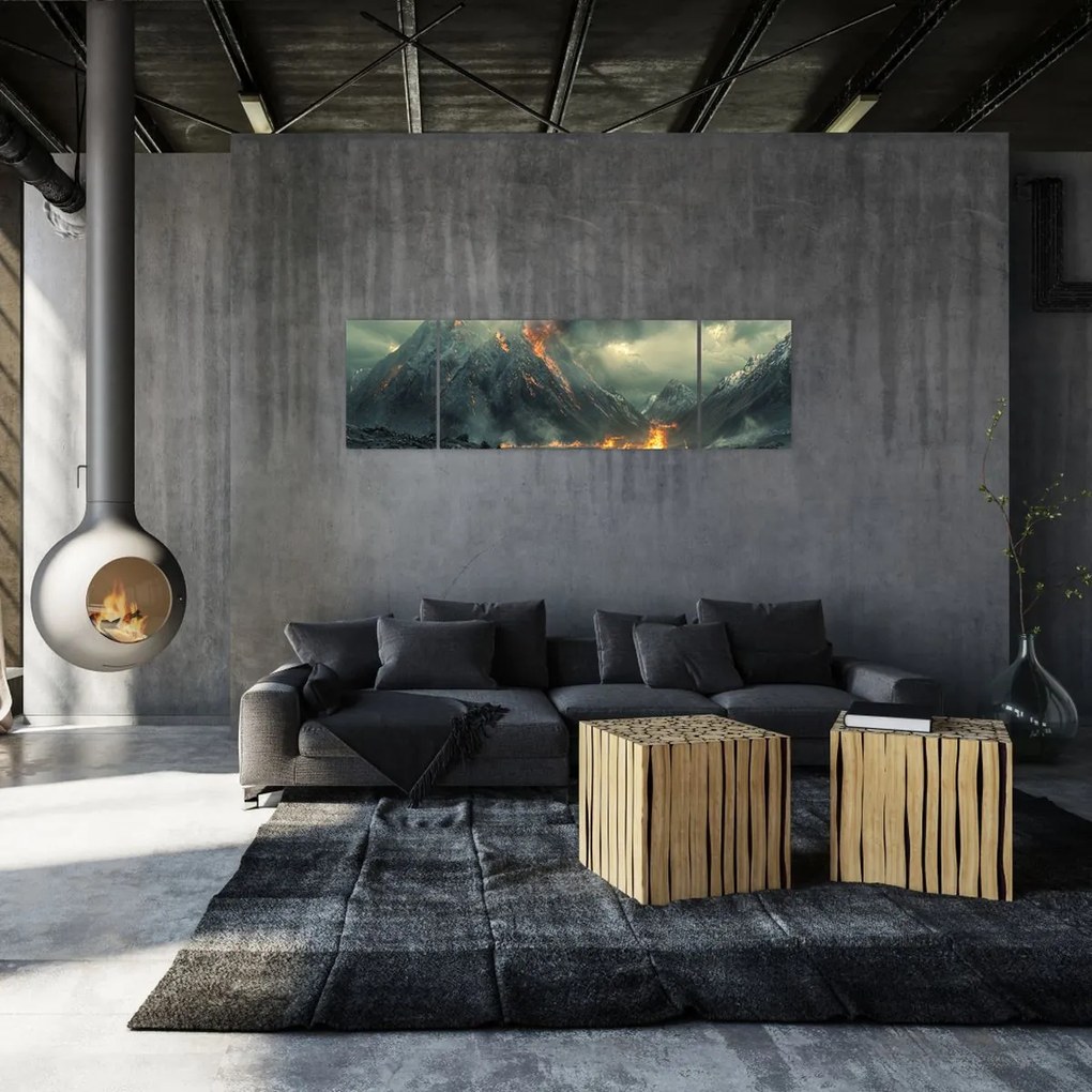 Obraz - Erupcja wulkanu (170x50 cm)