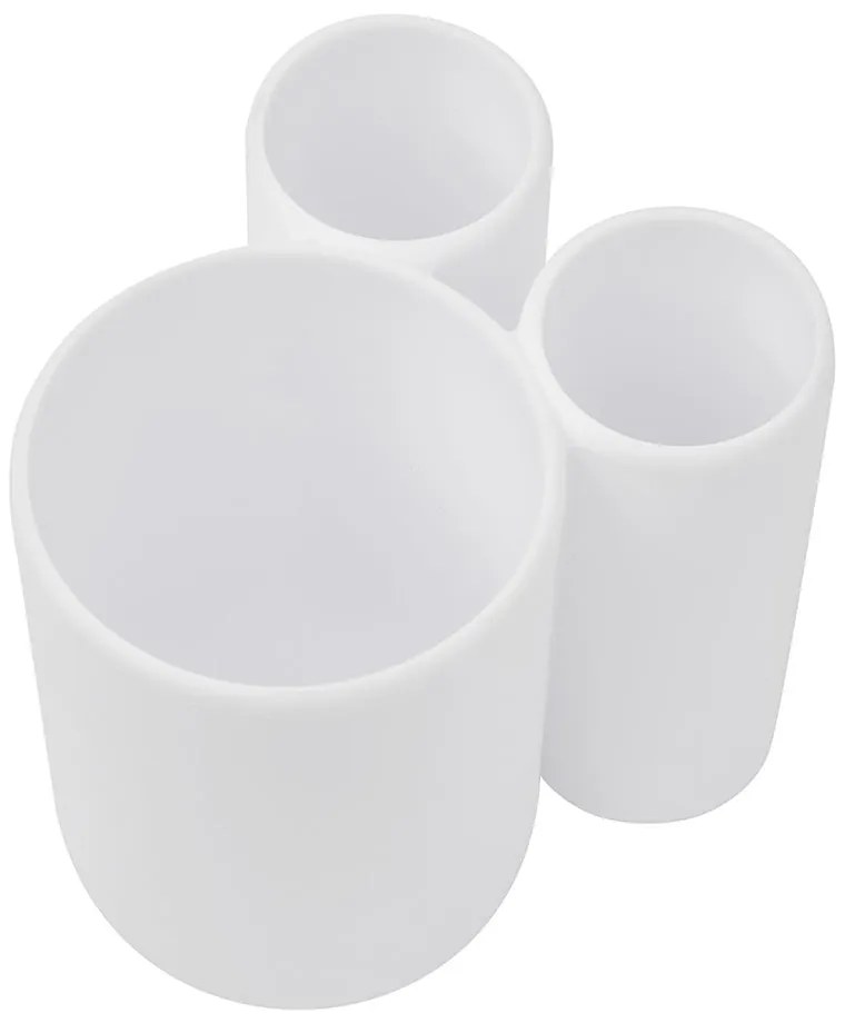 Biały plastikowy kubek na szczoteczki do zębów Touch – Umbra