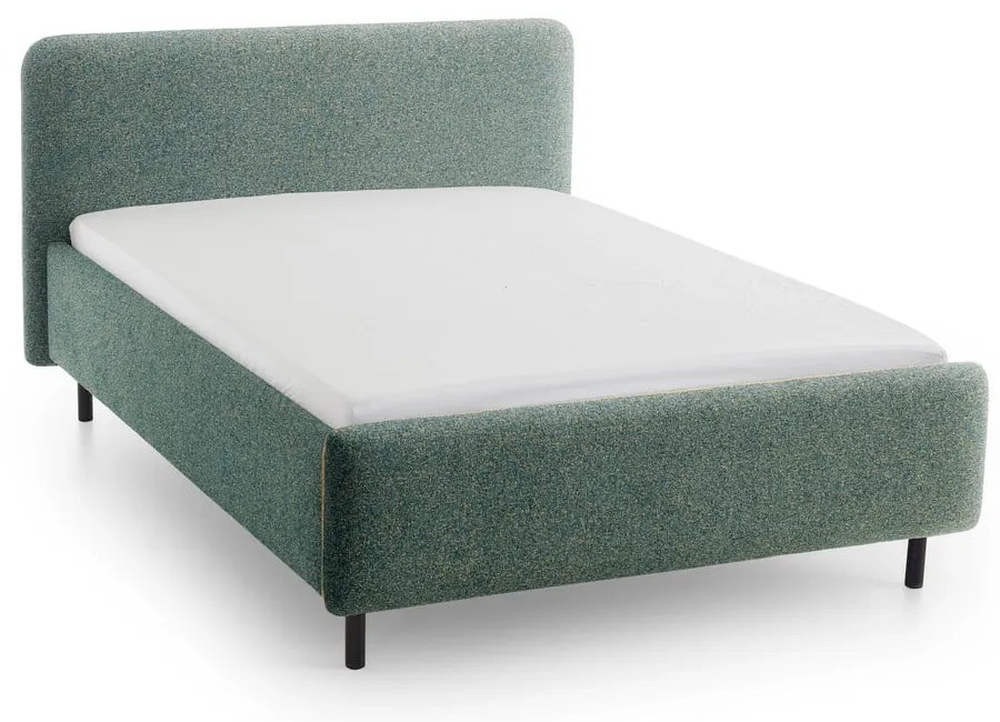 Ciemnozielone tapicerowane łóżko dwuosobowe ze schowkiem ze stelażem 180x200 cm Primo – Meise Möbel