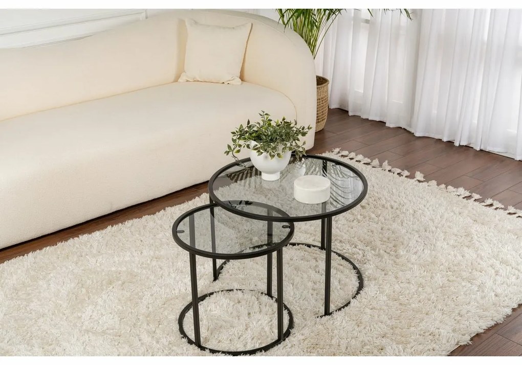 Zestaw stolików konferencyjnych Aurum Black and Grey 60 cm, 2 szt.