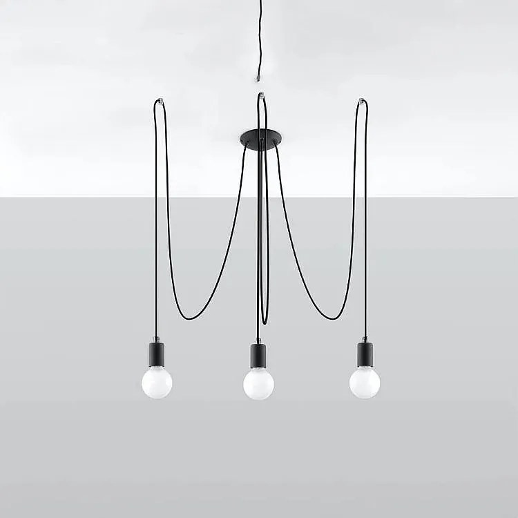 Żyrandol EDISON 3 czarny