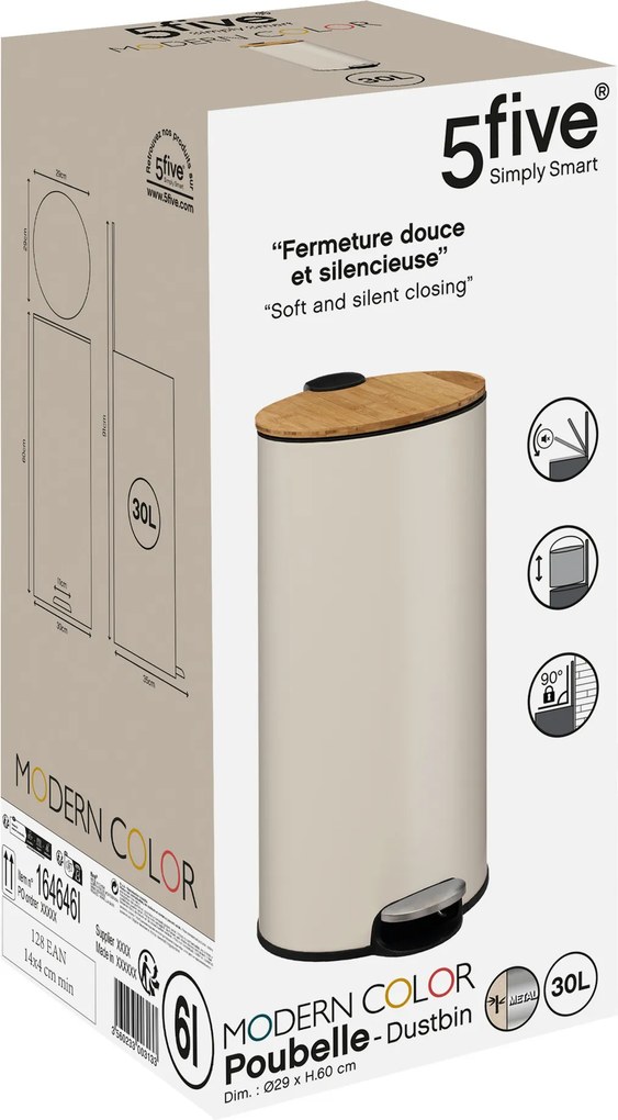 Kosz na śmieci MODERN, 30 L, metalowy