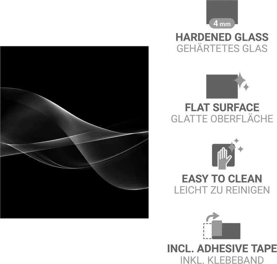 Płyta ochronna na ścianę przy kuchence ze szkła hartowanego 70x60 cm Smoke – Wenko