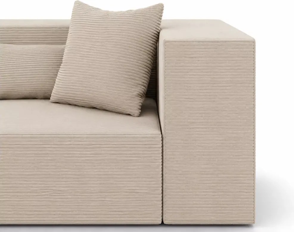 Nowoczesna kanapa modułowa Terospito sztruksowa - sofa do salonu z poduszkami