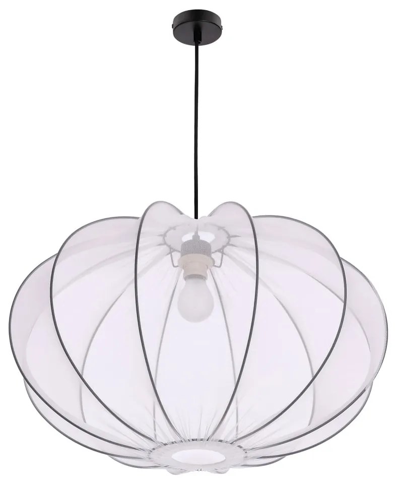 Biała lampa wisząca z tekstylnym kloszem ø 60 cm Mellow – Candellux Lighting