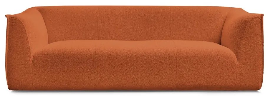 Pomarańczowa sofa z materiału bouclé 242 cm Giorgia – Bobochic Paris