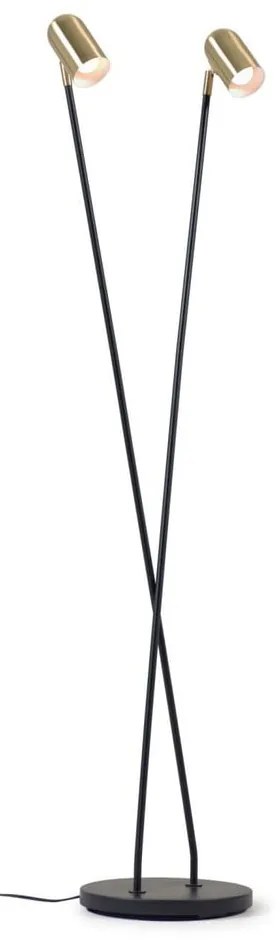 Czarna/w kolorze złota lampa stojąca z metalowym kloszem (wysokość 152 cm) Clemence – Kave Home