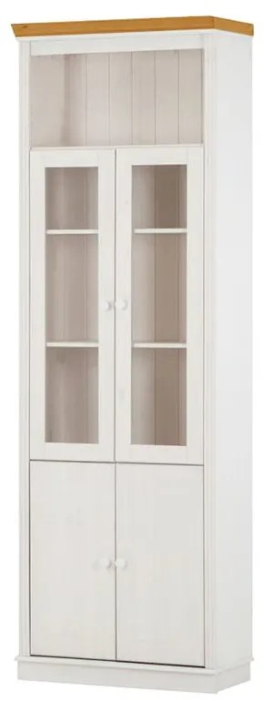 Biała witryna z litego drewna sosnowego 74x223 cm Anita – Støraa