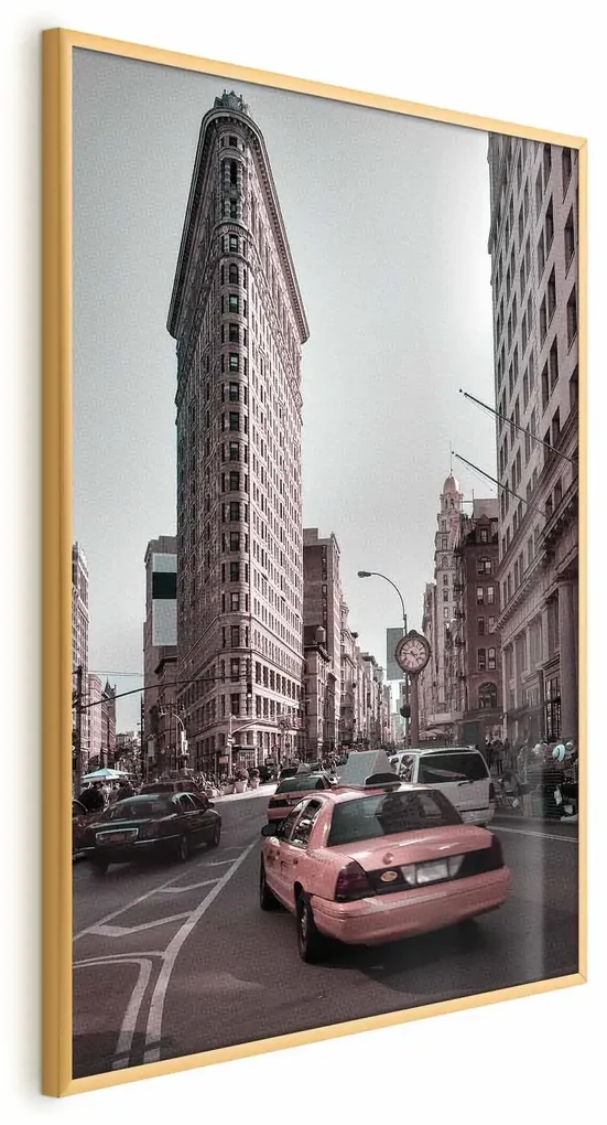 Plakat Miejski ruch 40x60 cm z ramą złotą bez marginesu ARTGEIST B