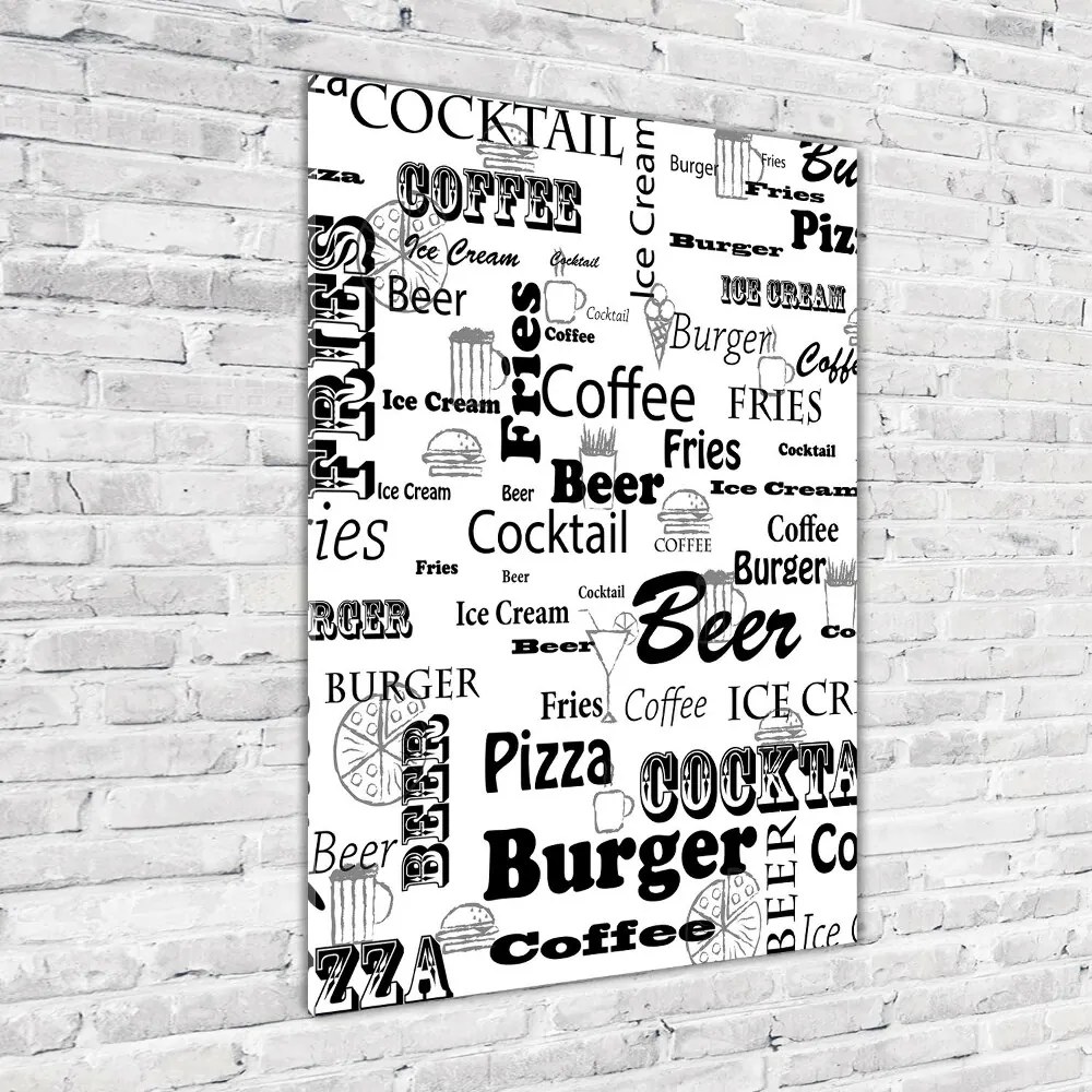 Foto obraz na szkle pionowy Menu w restauracji