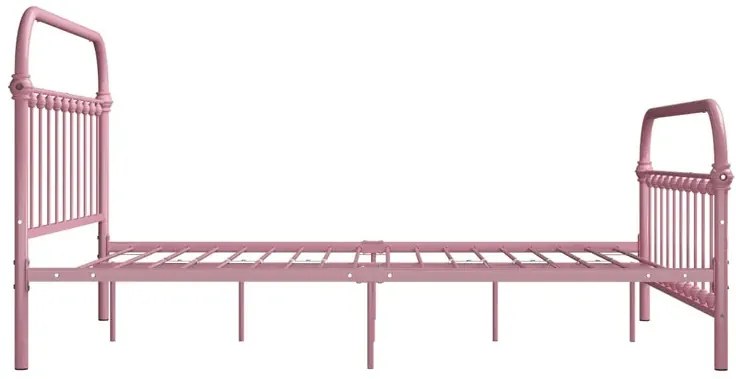 Różowe pojedyncze łóżko metalowe 90x200 cm A8-G96