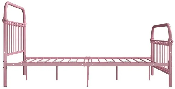 Różowe pojedyncze łóżko metalowe 90x200 cm - Etiosa