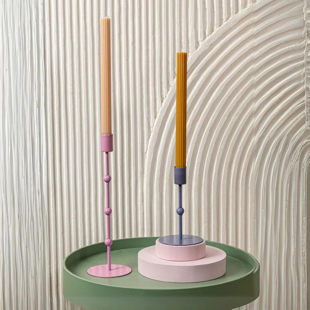 Metalowe świeczniki Kimberly, 3 sztuki, pastelowe kolory