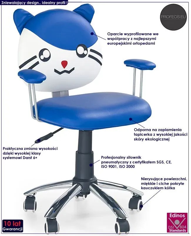 Różowy fotel dziecięcy D8-G63