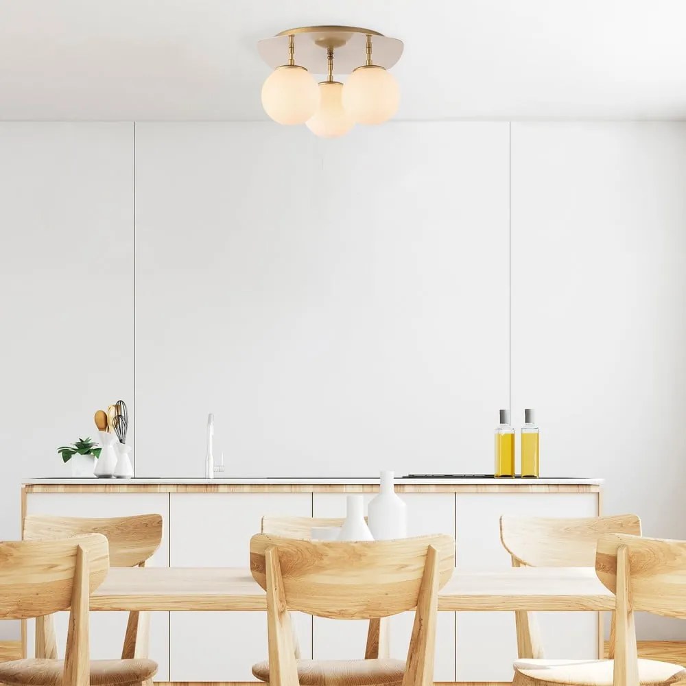 Lampa sufitowa w kolorze złota ze szklanym kloszem 37x44 cm Well – Opviq lights