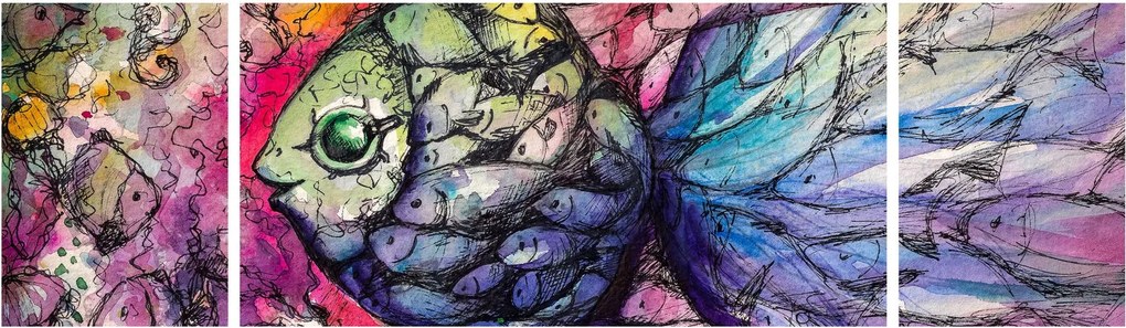 Obraz - Kolorowa rybka (170x50 cm)