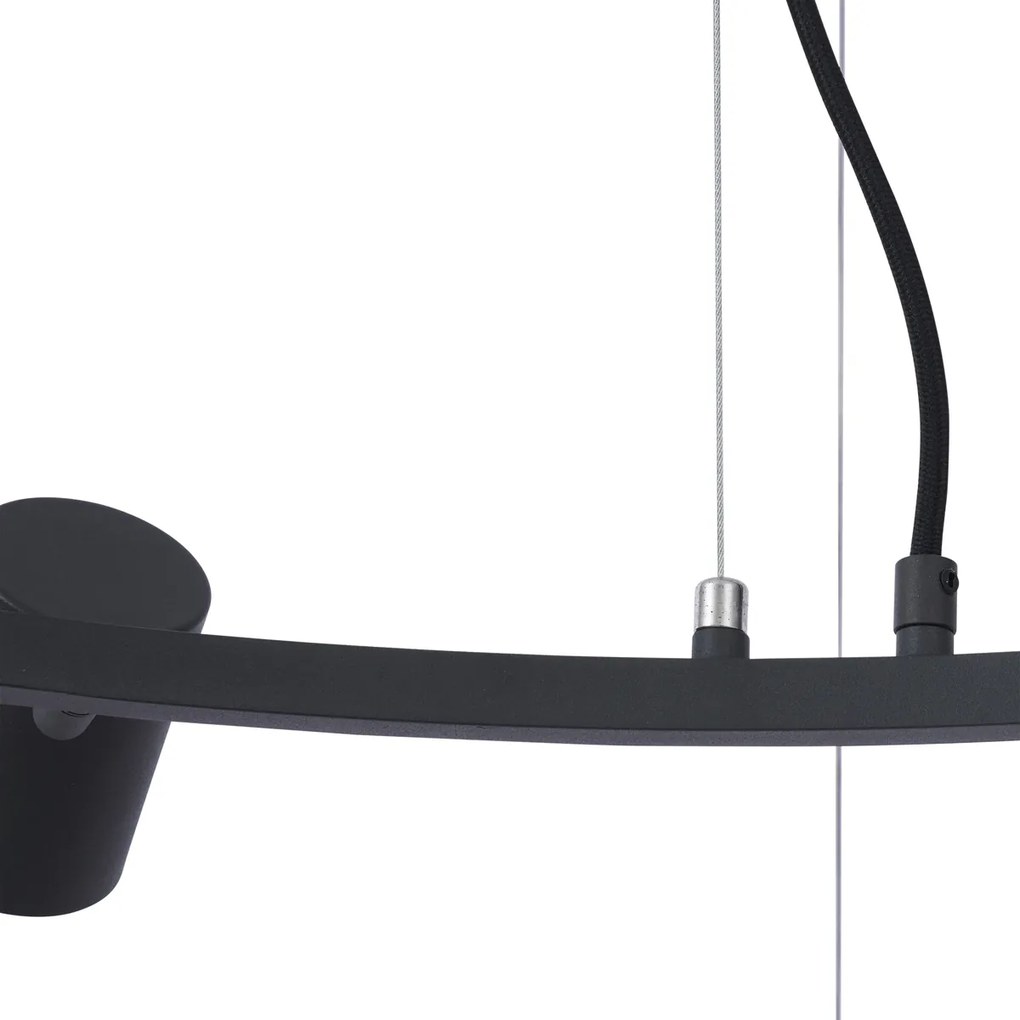 Nowoczesna lampa wisząca czarna 6-punktowa - Jeana Circle Nowoczesny Oswietlenie wewnetrzne